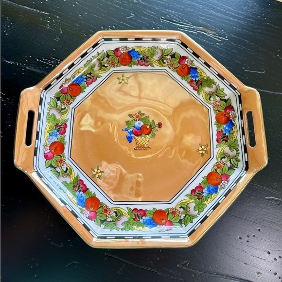 NIPPON NORITAKE, LUSTERWARE OCTAGON PLATTER WITH HANDLES. - Picture 8 of 8